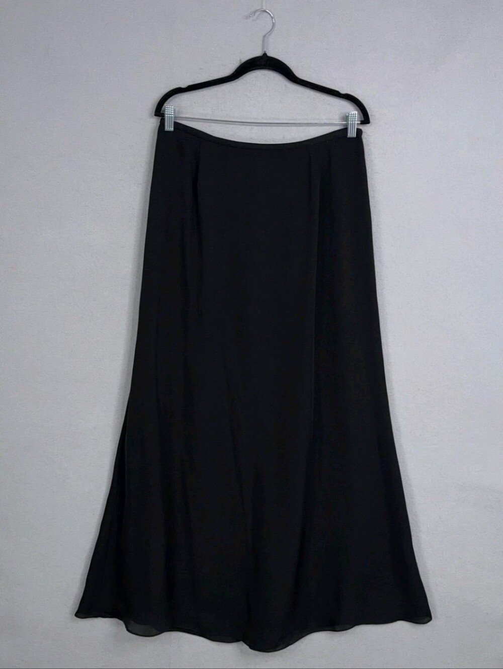 Talbots Black Flowing Silk Maxi Skirt